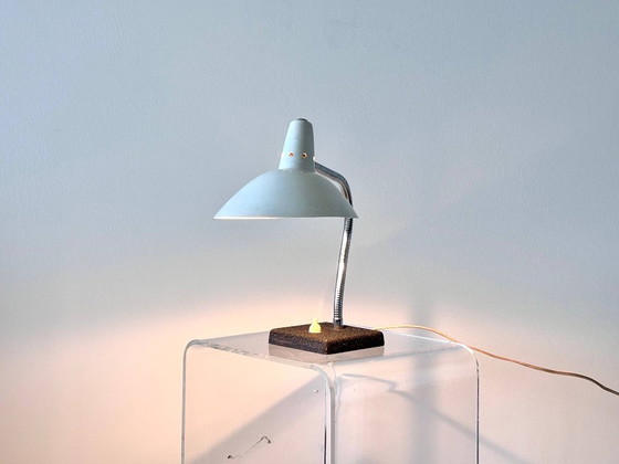 Vintage Gooseneck Table Lamp, 1960s, Metal, White (photo 14 of 15)