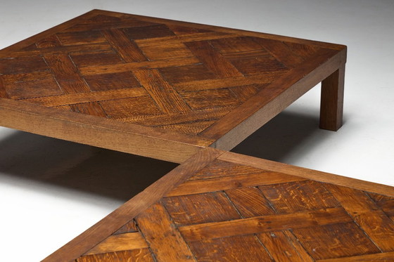Image 1 of Brutalistischer Parkett Couchtisch, Frankreich, 1970er
