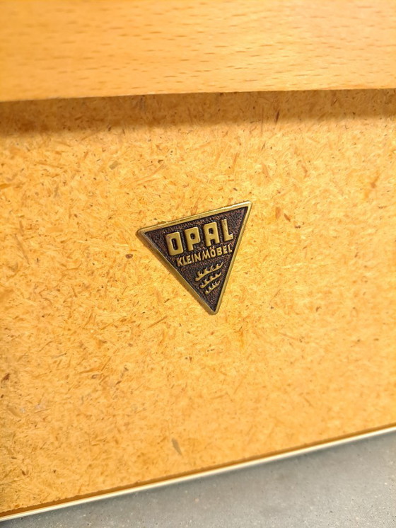 Image 1 of Tavolino laterale in formica Opal con gambe in legno, tavolino portavasi