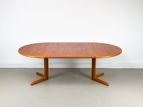 Image 1 of Danish Round Teak Dining Table With Extensions By Gudme Møbelfabrik, 1970S