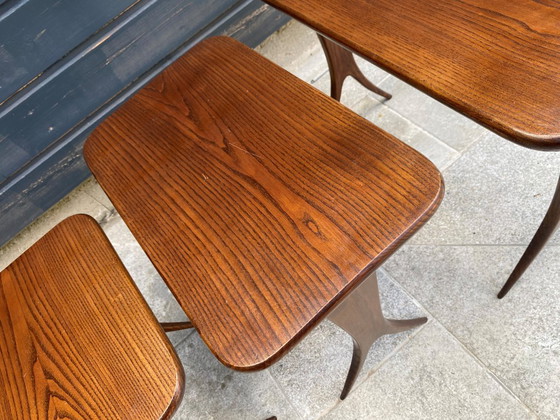Image 1 of Set of 3 nesting tables by Raphaël Raffel Raphael Scandinavian style vintage 60s 1960