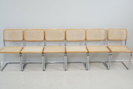 Cesca B32 Stuhl nach Marcel Breuer, Italien – Esszimmerstühle, Rattan, Wood, Vintage (photo 12 of 14)