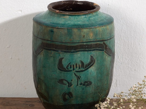Jarrón antiguo esmaltado verde esmeralda (c.1820) #26 – Jarrones (photo 2 of 40)