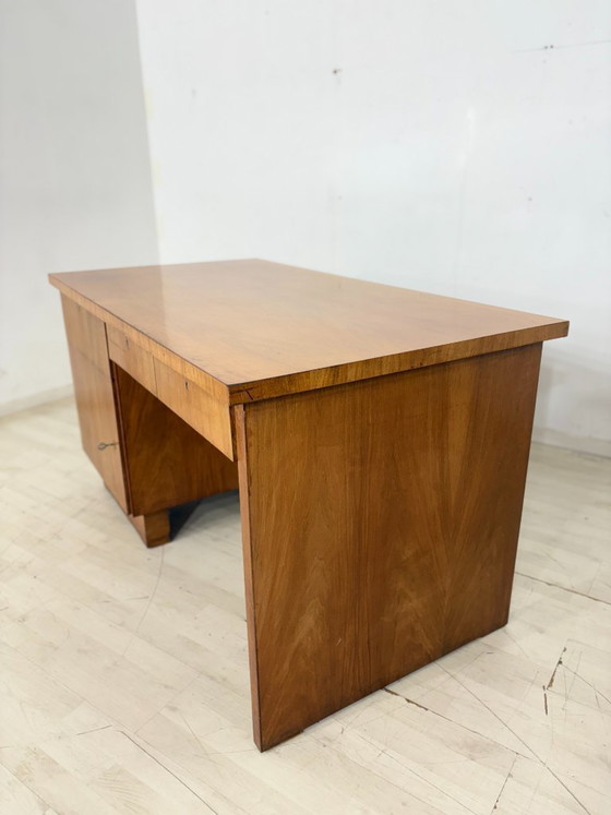 Image 1 of Art Deco desk / Vintage desk / 1928 desk / Walnut office desk