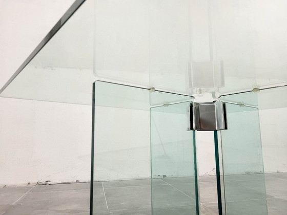 Image 1 of Vintage glazen salontafel toegeschreven aan Peter Ghyczy, 1970