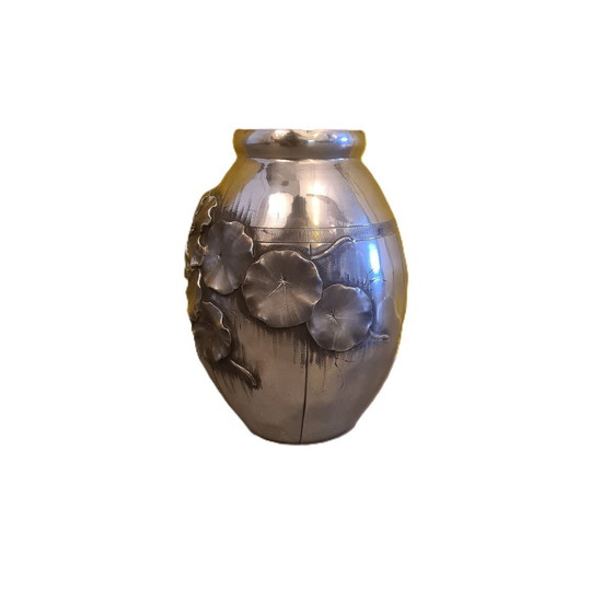 Image 1 of Vaso in peltro Art Déco francese di Lucien Houzeaux, circa 1920