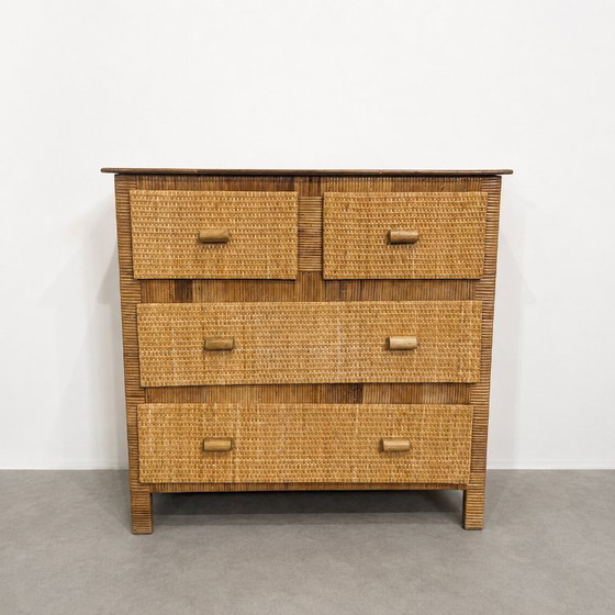 Image 1 of Vintage ladekast van rotan in Riviera-stijl, jaren 70