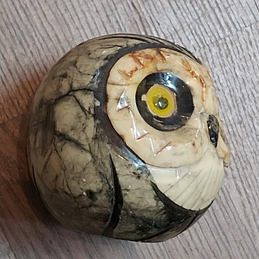 Presse-papier hibou en albâtre