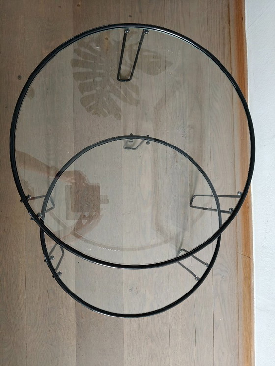 Image 1 of Set of vintage glass coffee tables / nesting tables – Italian design