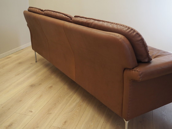 Image 1 of Canapé en cuir marron, Design danois, années 1960, Manufacture : AS Vejen Polstermøbelfabrik