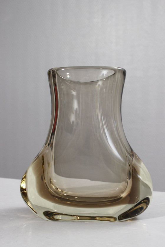 Image 1 of Miloslav Klinger & Zelezny Brod Sklo - Large smoked Sommerso vase 1970s
