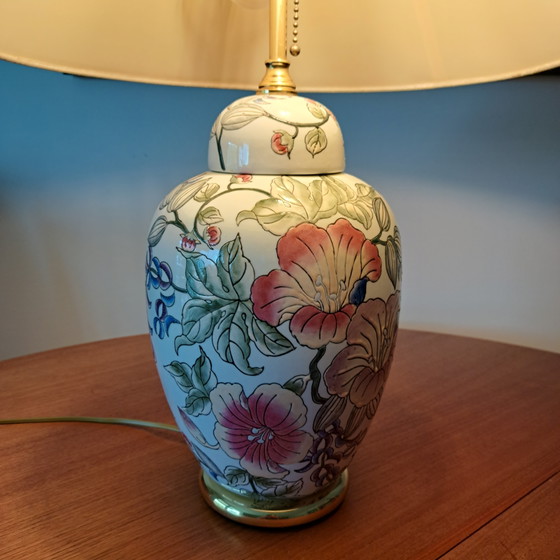 Vintage Porcelain Table Lamp 58cm Floral Chinoiserie Hollywood Regency – Ceramic (photo 3 of 10)