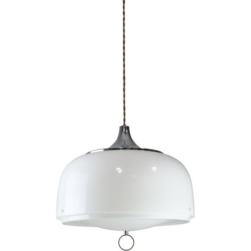 Lampada a sospensione vintage Space Age bianca di Guzzini