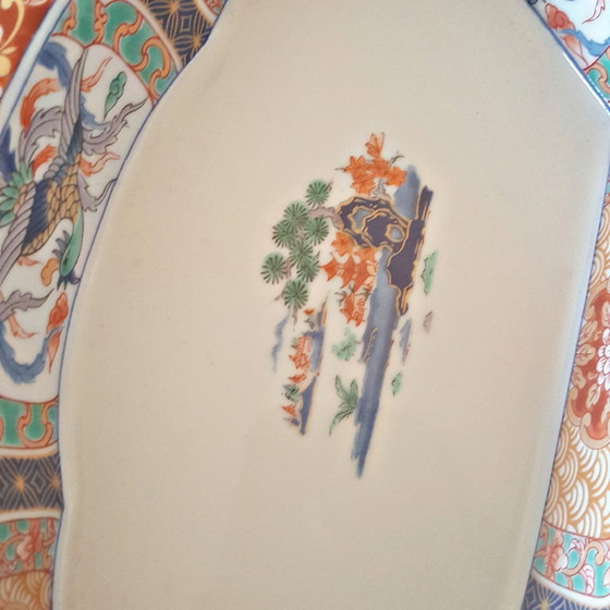 Image 1 of Giradischi in porcellana giapponese con decorazione floreale, paesaggio di uccelli