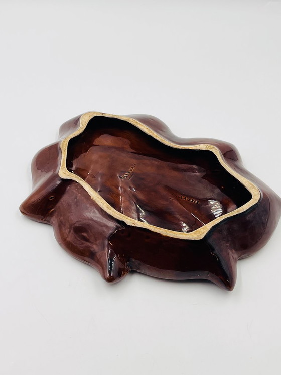 Image 1 of Plato de hojas azules de Vallauris