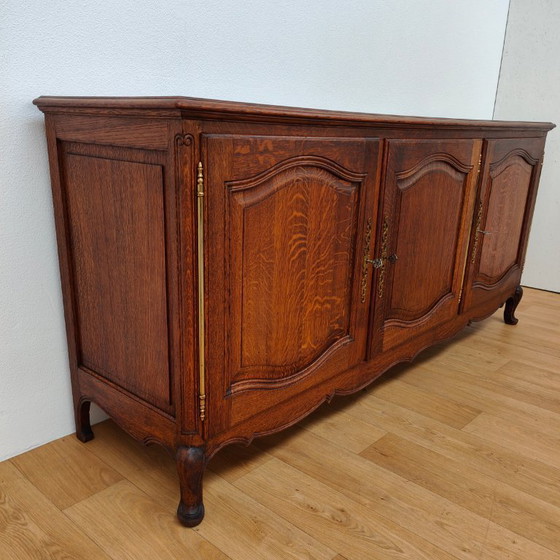 Vintage rustic wooden sideboard, wall cabinet, buffet. (photo 7 of 17)