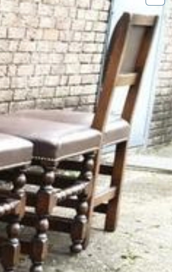 Image 1 of 6 RAC Engelse eetkamer stoelen leder