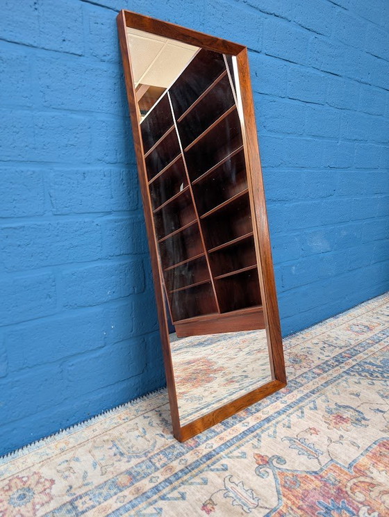 Image 1 of Miroir vintage en bois de rose, design danois, années 1960