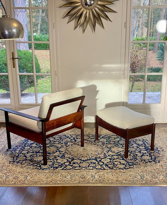 Image 1 of Fauteuil & Ottoman Hans Olsen – Vatne Møbler (Danemark, 1960s) Palissandre