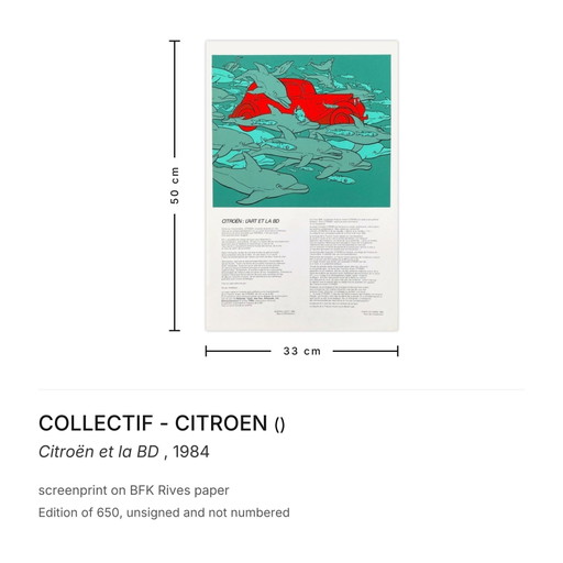 COLLECTIF - CITROEN Citroën et la BD  screenprint 1984