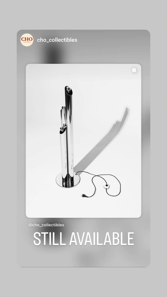 Image 1 of Italian Space Age Floor Lamp in Chrome – 1970s