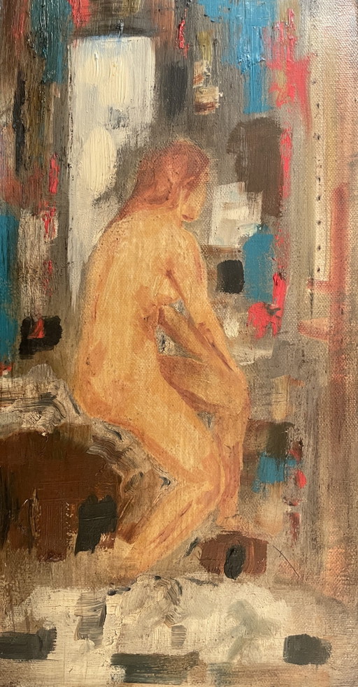 Ölgemälde auf Leinwand Weibliches Porträt im Atelier