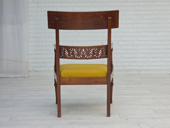 Image 1 of 1920-30er Jahre, Sessel aus geschnitztem Holz, Entwurf nach Georges Jacob, neu gepolstert.