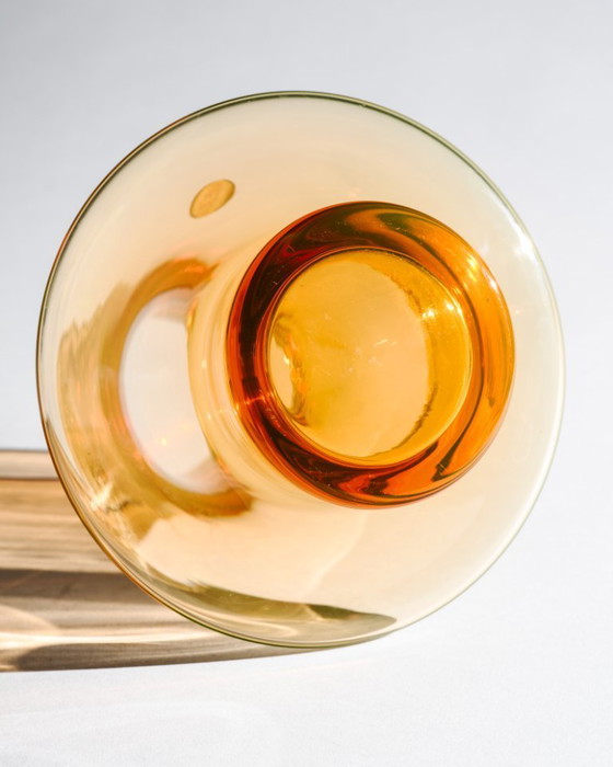 Image 1 of WMF Cari Zalloni Uranium Glass Vase Duo Space-Age Design Vintage Futurism Style