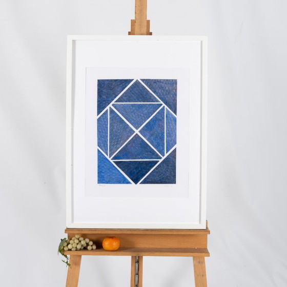 Image 1 of Helen Nieuwendijk (1946) - Bleu IV - 2016 - Gemengde techniek - 73 x 53 cm