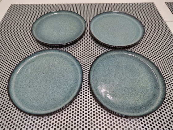 Image 1 of Service de table 12 pièces en faïence bleue