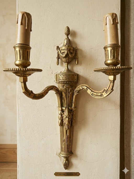Bronzene Wandleuchten im Stil Louis XVI., Empire und Neoklassizismus
