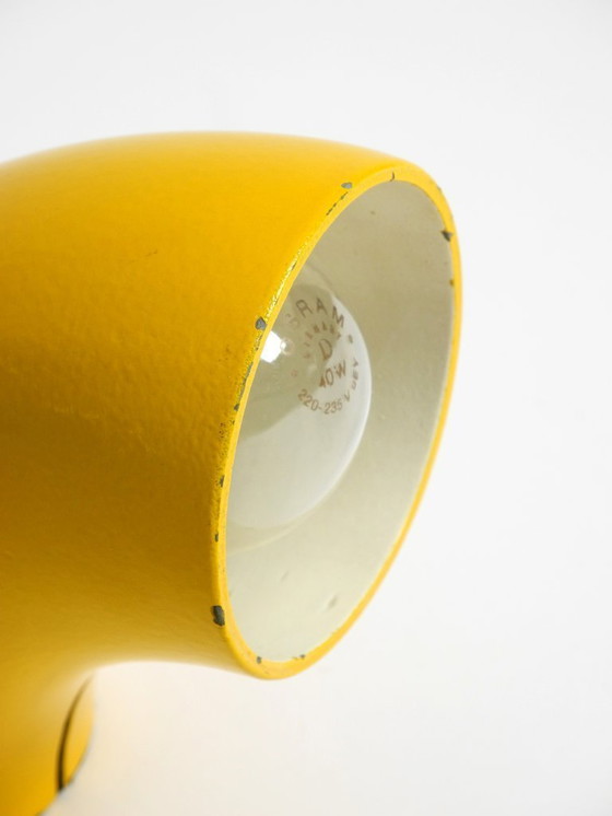 Image 1 of Very rare original Space Age 60s yellow table lamp made of iron by Temde