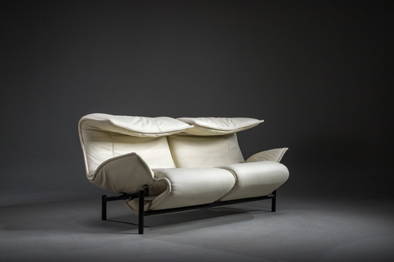 Image 1 of Vintage Cassina Veranda Reclining Sofa in Cream Leather, 1980s