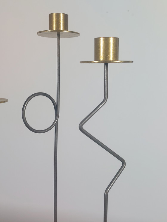 Image 1 of 3x candelieri vintage Ikea Ehlen Johansson Krasen in metallo e granito