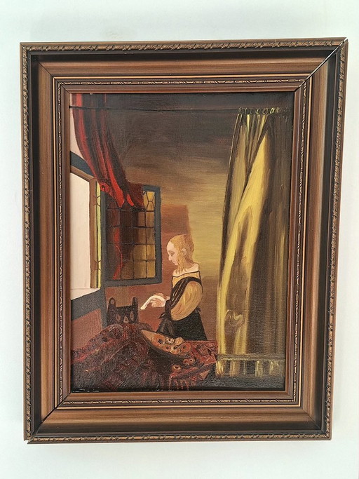 Niña leyendo una carta – schilderijen tekeningen, Canvas (photo 2 of 5)