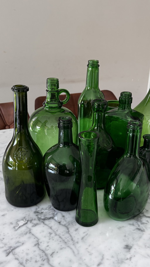 13 Green Glass Eye-Catchers