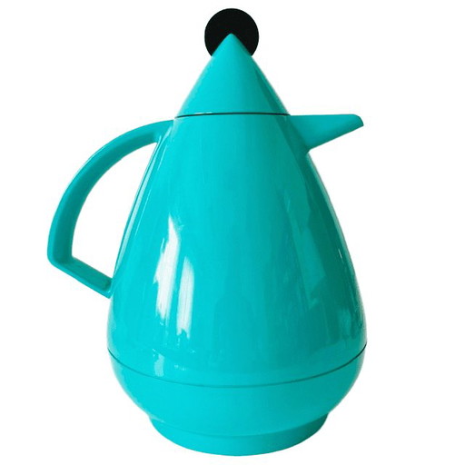 Vintage Postmoderne Memphis Thermoskanne Türkis Kunststoff Leifheit 1980er Jahre – servies, Plastic