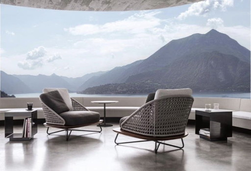Fauteuils de salon Minotti Rivera, grand format, 4 pièces disponibles, modèles d'exposition