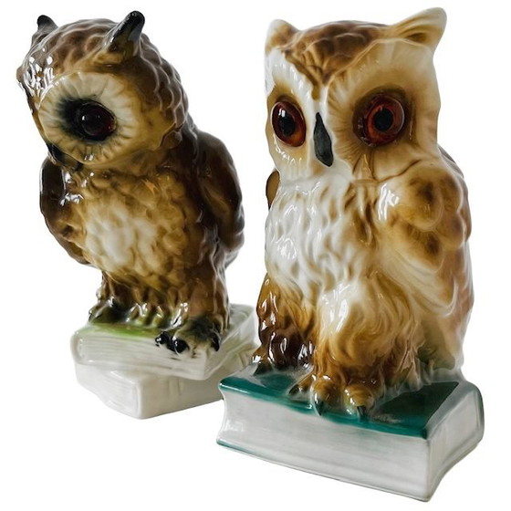 Image 1 of Ensemble vintage de lampes hiboux lampes parfumées hiboux 1950s