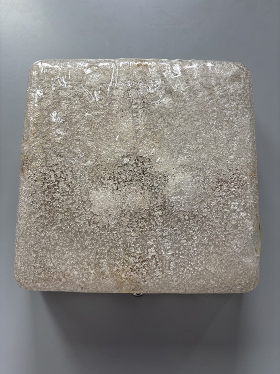 Image 1 of Grote vintage plafonniere van ijsglas