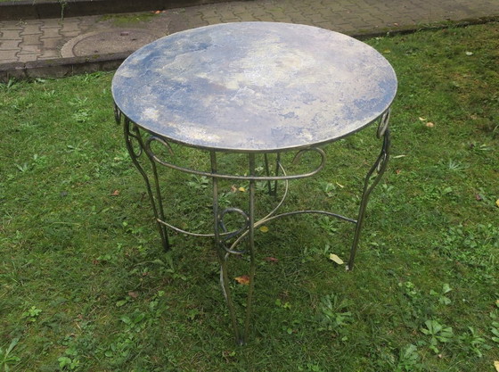 Image 1 of Mid Century Painted Iron Patio or Garden Table, 1960s