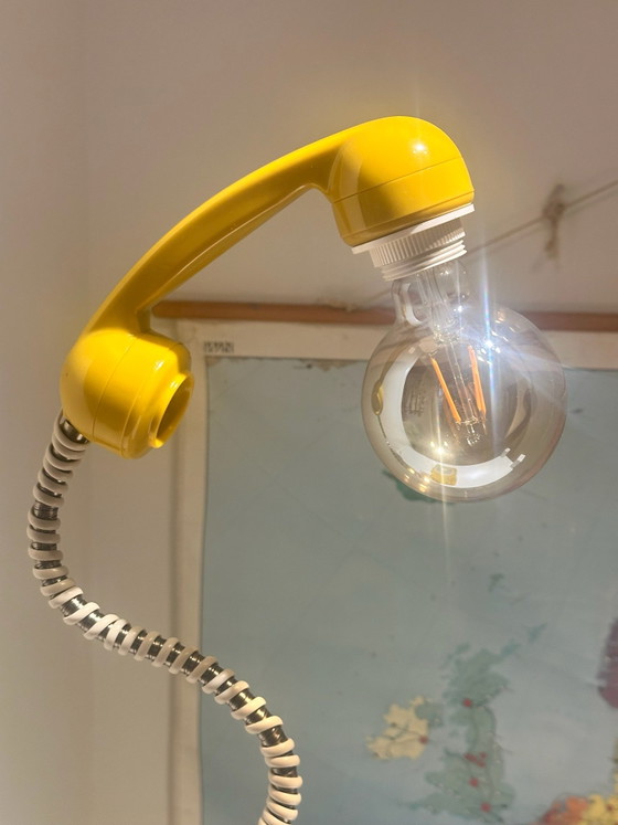 Lampe Téléphone Vintage Jaune – Métal, Plastique (photo 9 of 10)