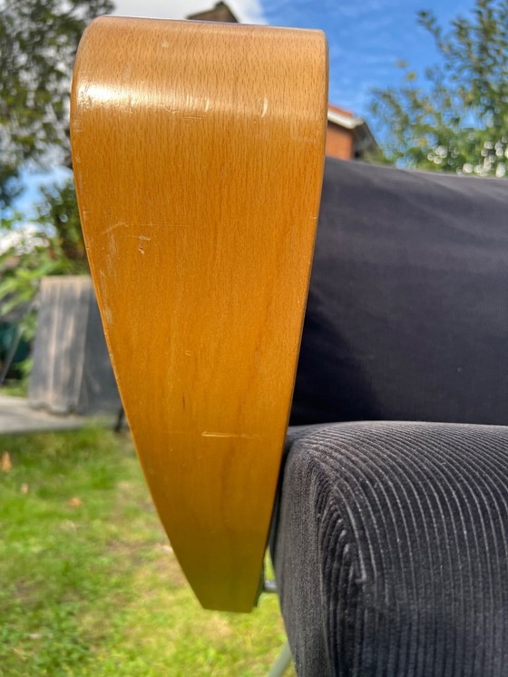 Image 1 of Harvink fauteuil zwarte ribstof