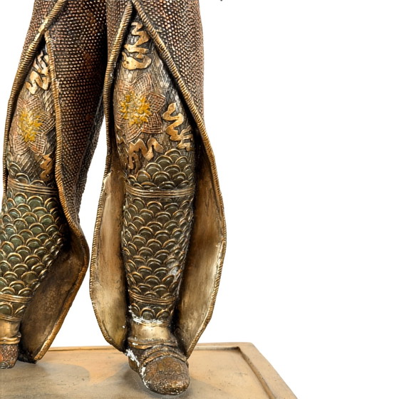 Monumental pair of bronze Japanese samurai – Miyao-style, 20th century – Sculpture, Metal (photo 4 of 11)