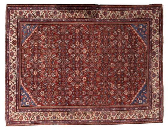 Image 1 of Handgemaakt antiek Perzisch Mahal-tapijt 8,9' x 11,7' (274 cm x 359 cm) 1900 - 1B212