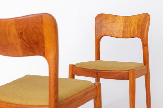 Image 1 of Set aus 8 Niels Koefoed „Ole“ Esszimmerstühlen, dänisches Teakholz, 1970er Jahre, Mid-Century Modern, restaurierte Stühle