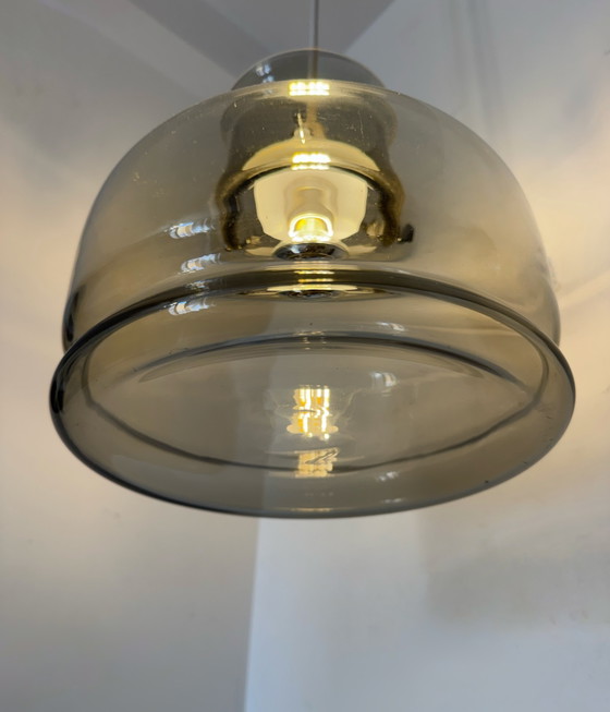 Image 1 of Smoked glass Space Age pendant light, 1970s