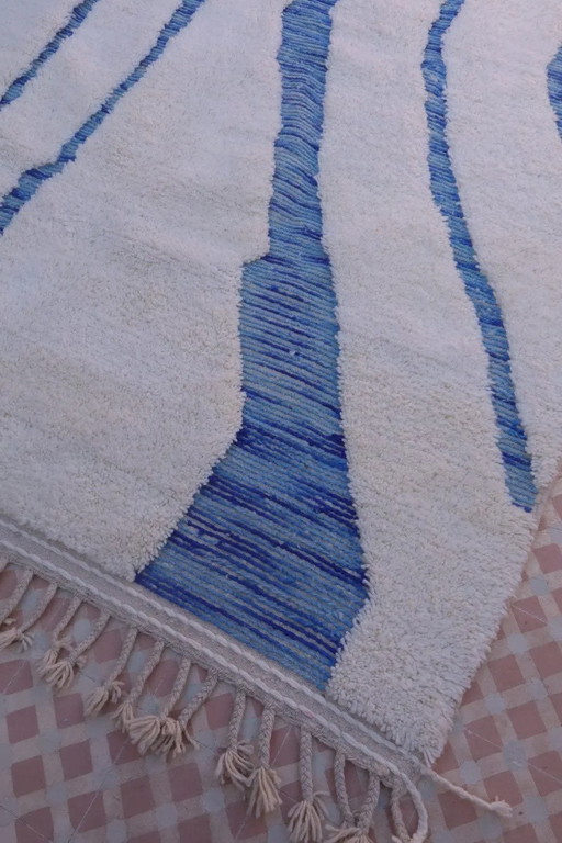 Custom-made blue Moroccan rug, handmade, size 140/260 cm – Aime Té, vloerkleden en tapijten, Wool (photo 2 of 11)