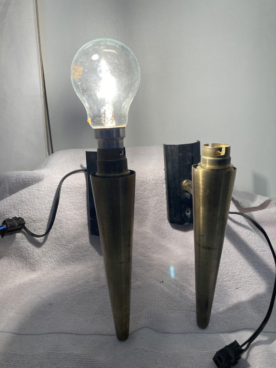 Vintage 1950s brass conical wall sconces – Wall lights (photo 4 of 15)