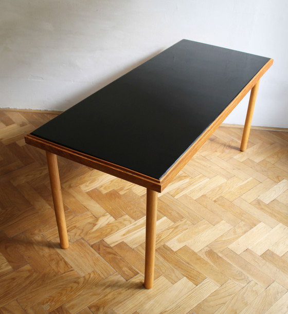 Image 1 of 1960s Long Coffee Table with Black Opaxite Glass